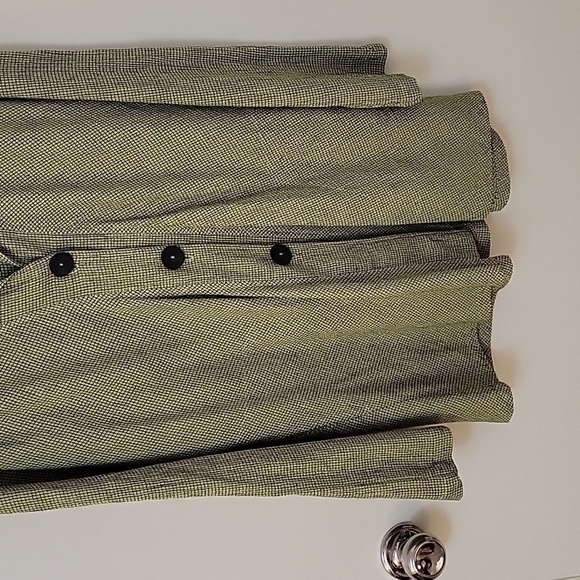 VTG MILL VALLEY Acid Green Tattersall Seersucker Oversized Lagenlook Shacket - Picture 5 of 10